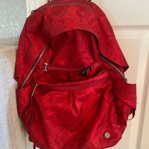 Red LuluLemon red snakeskin bag